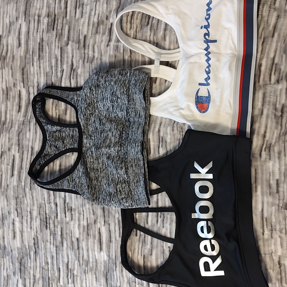 Set of 3 Sports Bras from Reebok, Champion &  Avia Sz Small